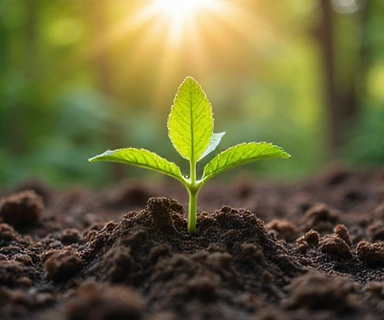 Albero giovane che cresce in terreno fertile