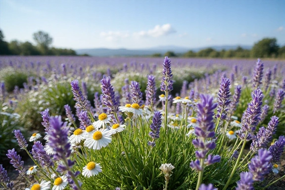 Campo di erbe aromatiche sotto il sole