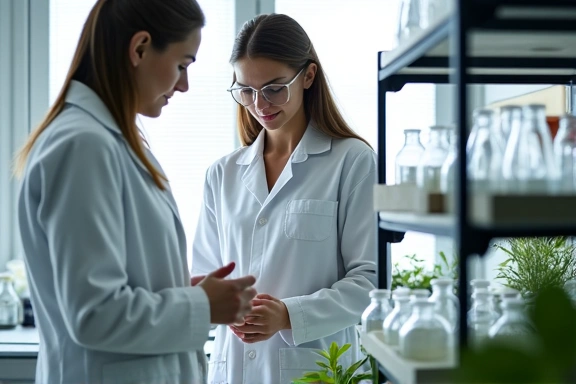 Ricercatori in laboratorio che studiano formulazioni naturali