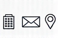 Icona di un telefono, busta e mappa che rappresentano i contatti