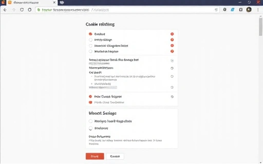 Illustrazione di un pannello di controllo delle impostazioni dei cookie