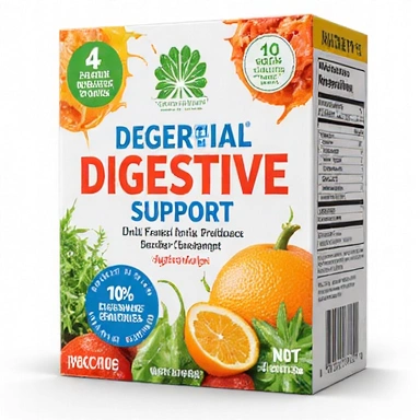 Confezione di integratore per la digestione con enzimi e probiotici