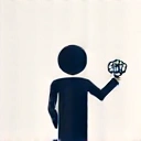 Icona di una persona con un simbolo di supporto