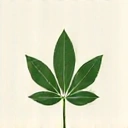 Icona di una foglia verde stilizzata