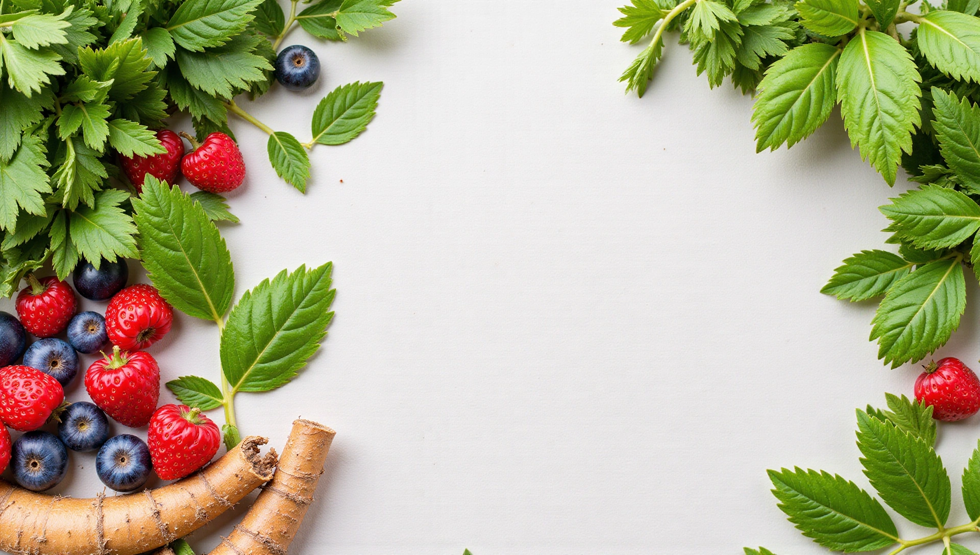 Sfondo di ingredienti naturali vibranti e freschi, simboleggianti vitalità e benessere